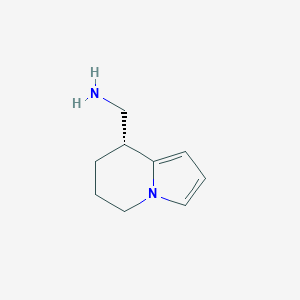 molecular formula C9H14N2 B13102737 (R)-(5,6,7,8-Tetrahydroindolizin-8-yl)methanamine 