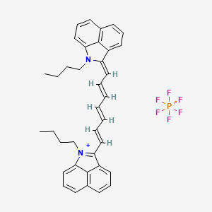 molecular formula C37H37F6N2P B13102751 (2Z)-1-butyl-2-[(2E,4E,6E)-7-(1-butylbenzo[cd]indol-1-ium-2-yl)hepta-2,4,6-trienylidene]benzo[cd]indole;hexafluorophosphate CAS No. 1610514-96-9