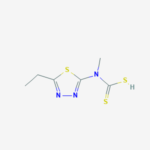 (5-Ethyl-1,3,4-thiadiazol-2-yl)(methyl)carbamodithioic acid