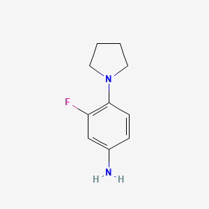 molecular formula C10H13FN2 B1310283 3-氟-4-(吡咯啉-1-基)苯胺 CAS No. 93246-54-9