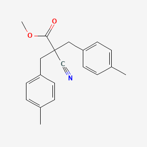 molecular formula C20H21NO2 B13102915 Methyl 2-cyano-2-(4-methylbenzyl)-3-P-tolylpropanoate 