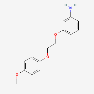 molecular formula C15H17NO3 B1310309 3-[2-(4-甲氧基-苯氧基)-乙氧基]-苯胺 CAS No. 879074-94-9