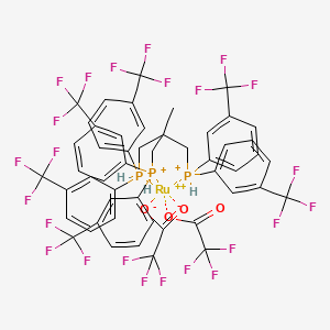 [3-Bis[3-(trifluoromethyl)phenyl]phosphanyl-2-[bis[3-(trifluoromethyl)phenyl]phosphanylmethyl]-2-methylpropyl]-bis[3-(trifluoromethyl)phenyl]phosphane,ruthenium(2+),2,2,2-trifluoroacetate