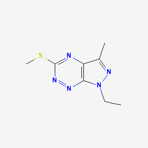 molecular formula C8H11N5S B13103215 1-Ethyl-3-methyl-5-(methylthio)-1H-pyrazolo[4,3-e][1,2,4]triazine 