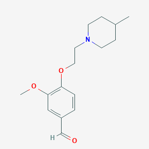 B1310328 3-Methoxy-4-[2-(4-methyl-piperidin-1-yl)-ethoxy]-benzaldehyde CAS No. 883546-06-3