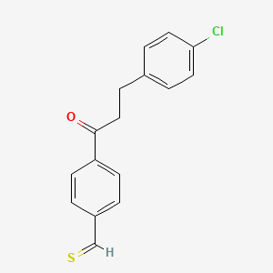 4-[3-(4-Chlorophenyl)propanoyl]thiobenzaldehyde