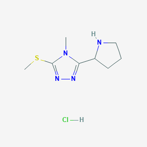 molecular formula C8H15ClN4S B1310350 4-Methyl-3-methylsulfanyl-5-pyrrolidin-2-YL-4H-[1,2,4]triazole hydrochloride CAS No. 1052518-43-0