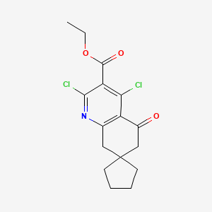 Ethyl 2',4'-dichloro-5'-oxo-6',8'-dihydro-5'H-spiro[cyclopentane-1,7'-quinoline]-3'-carboxylate