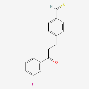 4-[3-(3-Fluorophenyl)-3-oxopropyl]thiobenzaldehyde