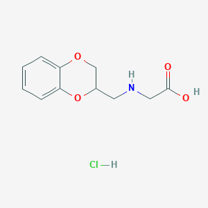 molecular formula C11H14ClNO4 B1310352 [(2,3-二氢苯并[1,4]二氧杂环-2-基甲基)-氨基]-乙酸盐酸盐 CAS No. 1052527-52-2