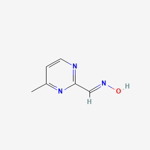 molecular formula C6H7N3O B13103605 4-Methylpyrimidine-2-carbaldehyde oxime 