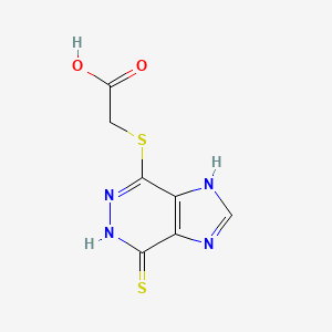 ((7-Mercapto-1H-imidazo(4,5-d)pyridazin-4-yl)thio)acetic acid