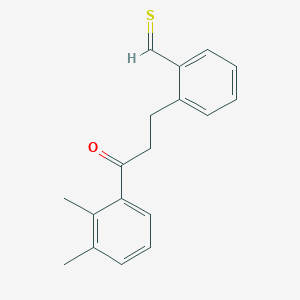 molecular formula C18H18OS B13103661 2-[3-(2,3-Dimethylphenyl)-3-oxopropyl]thiobenzaldehyde 