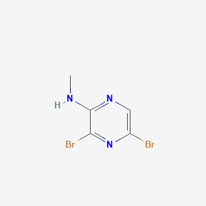 molecular formula C5H5Br2N3 B1310378 3,5-二溴-N-甲基吡嗪-2-胺 CAS No. 894808-28-7