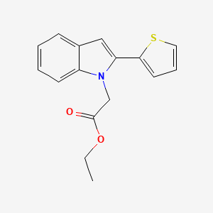 molecular formula C16H15NO2S B1310390 乙酸[2-(2-噻吩基)-1H-吲哚-1-基]酯 CAS No. 913527-26-1