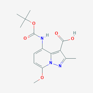 4-((Tert-butoxycarbonyl)amino)-7-methoxy-2-methylpyrazolo[1,5-A]pyridine-3-carboxylic acid