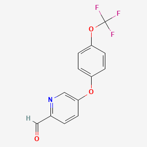 molecular formula C13H8F3NO3 B13104043 5-(4-(Trifluoromethoxy)phenoxy)picolinaldehyde 