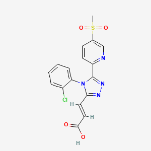 (E)-3-[4-(2-chlorophenyl)-5-(5-methylsulfonylpyridin-2-yl)-1,2,4-triazol-3-yl]prop-2-enoic acid