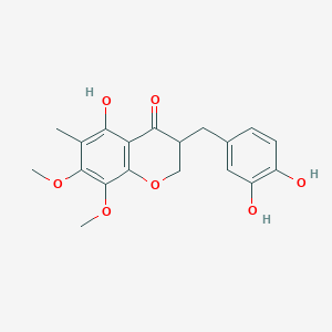 3-[(3,4-Dihydroxyphenyl)methyl]-5-hydroxy-7,8-dimethoxy-6-methyl-2,3-dihydrochromen-4-one