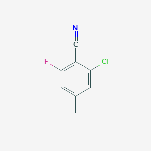 molecular formula C8H5ClFN B13104110 2-Chloro-6-fluoro-4-methylbenzonitrile 