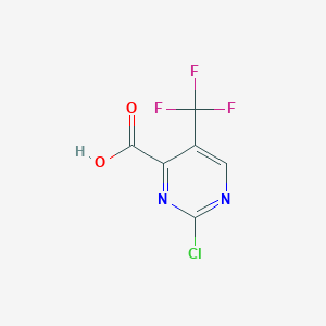 molecular formula C6H2ClF3N2O2 B13104161 2-Chloro-5-(trifluoromethyl)pyrimidine-4-carboxylic acid 