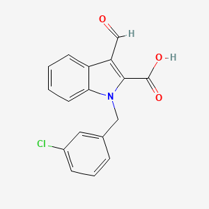 molecular formula C17H12ClNO3 B1310419 1-(3-氯苄基)-3-甲酰基-1H-吲哚-2-甲酸 CAS No. 903160-54-3