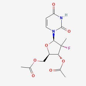 ((2R,3R,4R,5R)-3-Acetoxy-5-(2,4-dioxo-3,4-dihydropyrimidin-1(2H)-yl)-4-fluoro-4-methyltetrahydrofuran-2-yl)methyl acetate