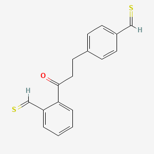 molecular formula C17H14OS2 B13104285 2-[3-(4-Methanethioylphenyl)propanoyl]thiobenzaldehyde 