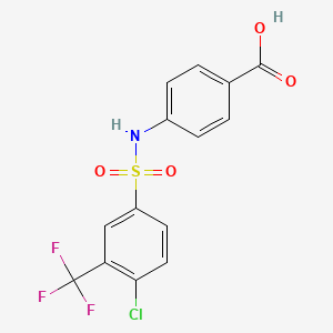molecular formula C14H9ClF3NO4S B1310446 苯甲酸，4-[[[4-氯-3-(三氟甲基)苯基]磺酰基]氨基]- CAS No. 612041-77-7