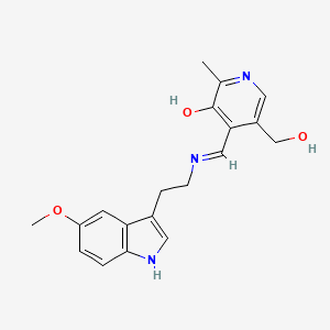 5-Hydroxy-4-(((2-(5-methoxy-1H-indol-3-yl)ethyl)imino)methyl)-6-methyl-3-pyridinemethanol