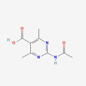 molecular formula C9H11N3O3 B13104661 2-Acetamido-4,6-dimethylpyrimidine-5-carboxylic acid 