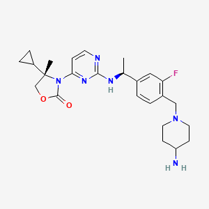 (S)-3-(2-(((S)-1-(4-((4-Aminopiperidin-1-yl)methyl)-3-fluorophenyl)ethyl)amino)pyrimidin-4-yl)-4-cyclopropyl-4-methyloxazolidin-2-one