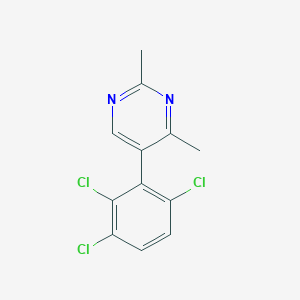 molecular formula C12H9Cl3N2 B13104795 2,4-Dimethyl-5-(2,3,6-trichlorophenyl)pyrimidine 