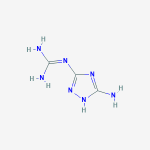 molecular formula C3H7N7 B13104824 1-(5-amino-1H-1,2,4-triazol-3-yl)guanidine 