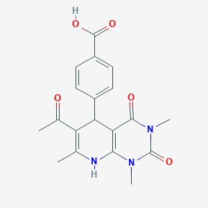 4-(6-Acetyl-1,3,7-trimethyl-2,4-dioxo-1,2,3,4,5,8-hexahydropyrido[2,3-D]pyrimidin-5-YL)benzoic acid