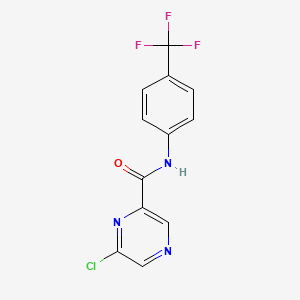 molecular formula C12H7ClF3N3O B13105194 6-Chloro-N-(4-(trifluoromethyl)phenyl)pyrazine-2-carboxamide 