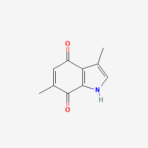 molecular formula C10H9NO2 B13105881 3,6-dimethyl-1H-indole-4,7-dione 