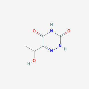 molecular formula C5H7N3O3 B13105964 6-(1-Hydroxyethyl)-1,2,4-triazine-3,5(2H,4H)-dione 