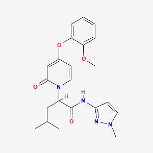 2-(4-(2-Methoxyphenoxy)-2-oxopyridin-1(2H)-yl)-4-methyl-N-(1-methyl-1H-pyrazol-3-yl)pentanamide