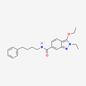 molecular formula C22H27N3O2 B13106551 2H-Indazole-6-carboxamide, 3-ethoxy-2-ethyl-N-(4-phenylbutyl)- CAS No. 919108-87-5