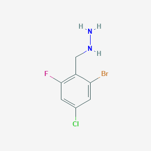 molecular formula C7H7BrClFN2 B13106576 (2-Bromo-4-chloro-6-fluorobenzyl)hydrazine 