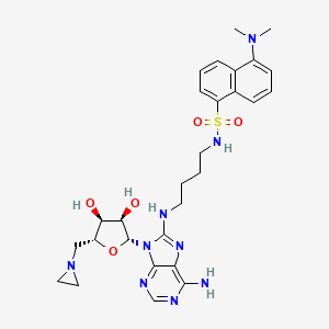 N-[4-[[6-amino-9-[(2R,3R,4S,5R)-5-(aziridin-1-ylmethyl)-3,4-dihydroxyoxolan-2-yl]purin-8-yl]amino]butyl]-5-(dimethylamino)naphthalene-1-sulfonamide