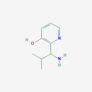 molecular formula C9H14N2O B13106606 2-(1-Amino-2-methylpropyl)pyridin-3-ol 