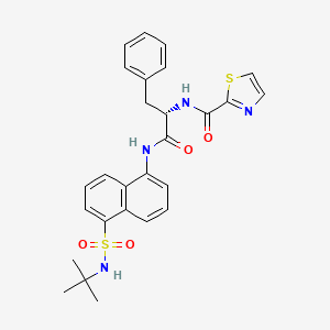 (S)-N-(1-((5-(N-(tert-Butyl)sulfamoyl)naphthalen-1-yl)amino)-1-oxo-3-phenylpropan-2-yl)thiazole-2-carboxamide