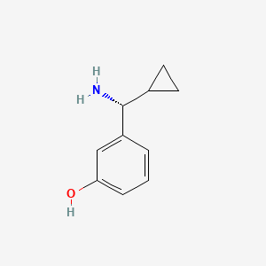 molecular formula C10H13NO B13106657 (R)-3-(Amino(cyclopropyl)methyl)phenol 