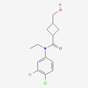 molecular formula C14H17Cl2NO2 B13106659 N-(3,4-dichlorophenyl)-N-ethyl-3-(hydroxymethyl)cyclobutanecarboxamide 