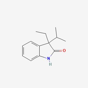 molecular formula C13H17NO B13106664 3-Ethyl-3-isopropylindolin-2-one 