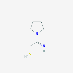 molecular formula C6H12N2S B13106676 2-Imino-2-(pyrrolidin-1-yl)ethanethiol 