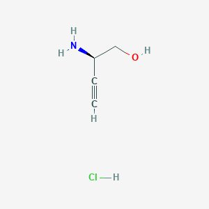 molecular formula C4H8ClNO B13106703 (2R)-2-aminobut-3-yn-1-ol;hydrochloride 