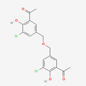 molecular formula C18H16Cl2O5 B13106723 1,1'-((Oxybis(methylene))bis(3-chloro-2-hydroxy-5,1-phenylene))diethanone 